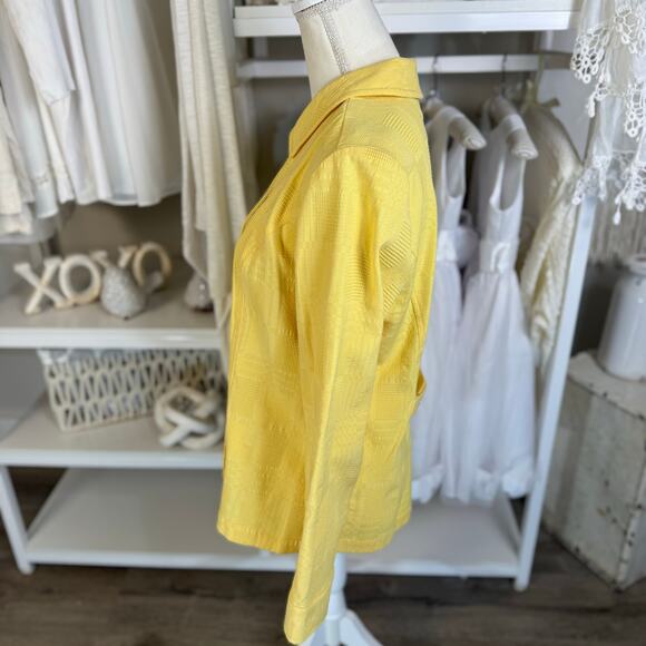 Christopher & Banks Women's Size S Yellow Button Up Blazer Jacket #3511 - Picture 4 of 8